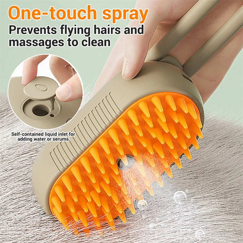 3-in-1 Steam Pet Grooming Brush